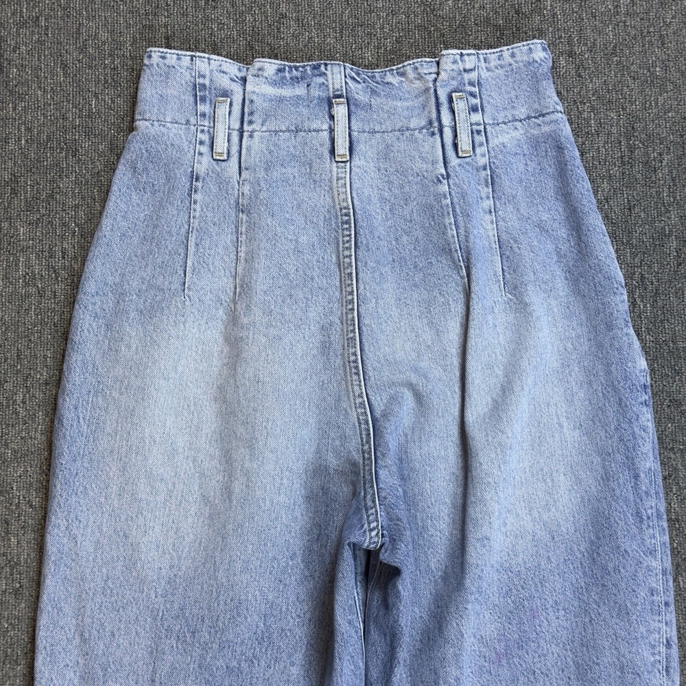 ABERCROMBIE & FITCH Pants Women's 27 Long Mom Jean Paperbag High Rise Denim Blue - Picture 3 of 11